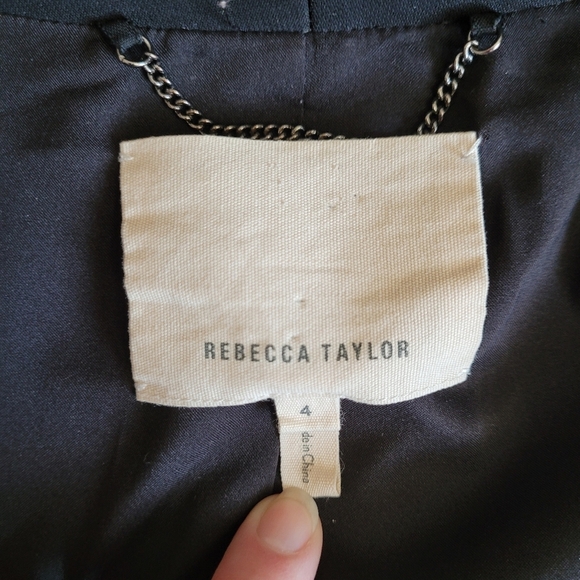 Rebecca Taylor open front black blazer size 4 - Picture 13 of 15